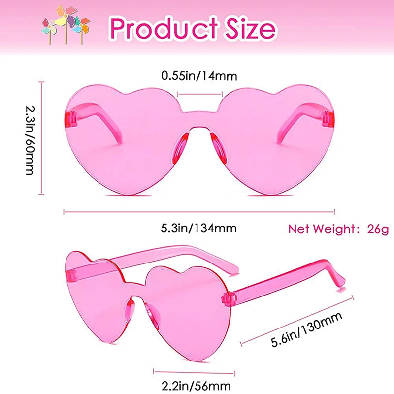 Heart Shape Tinted Party Sunglasses