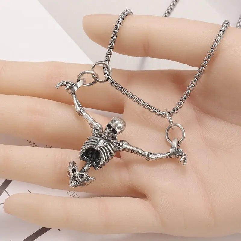 Half Skeleton Pendant Necklace