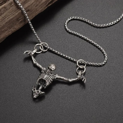 Half Skeleton Pendant Necklace