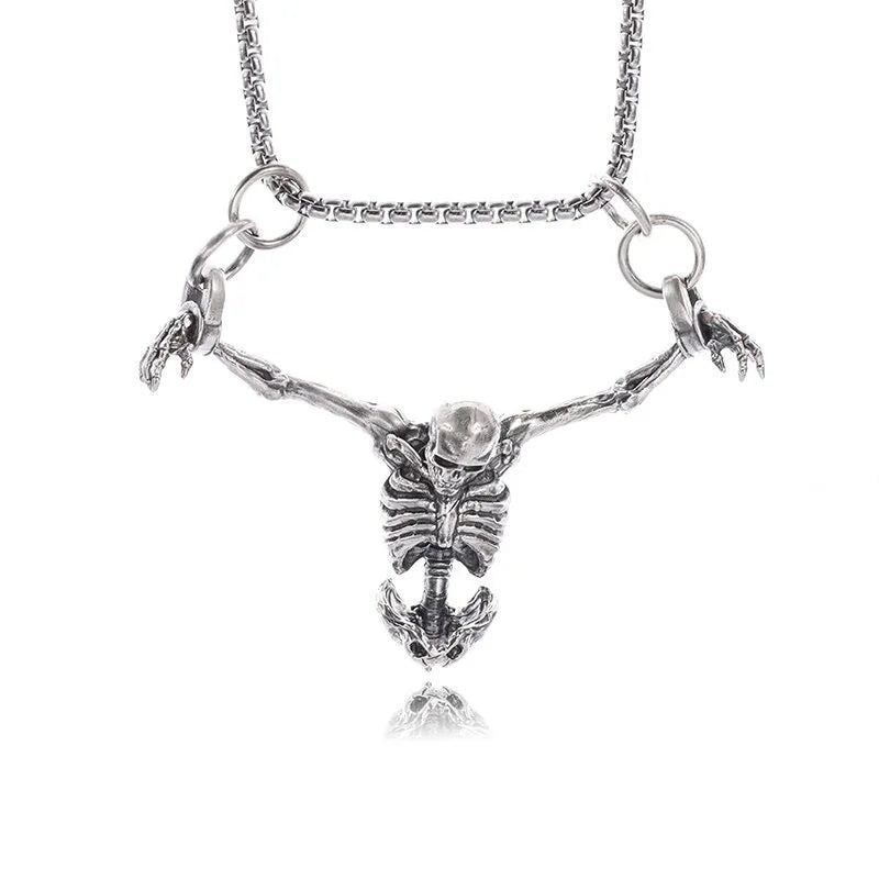 Half Skeleton Pendant Necklace