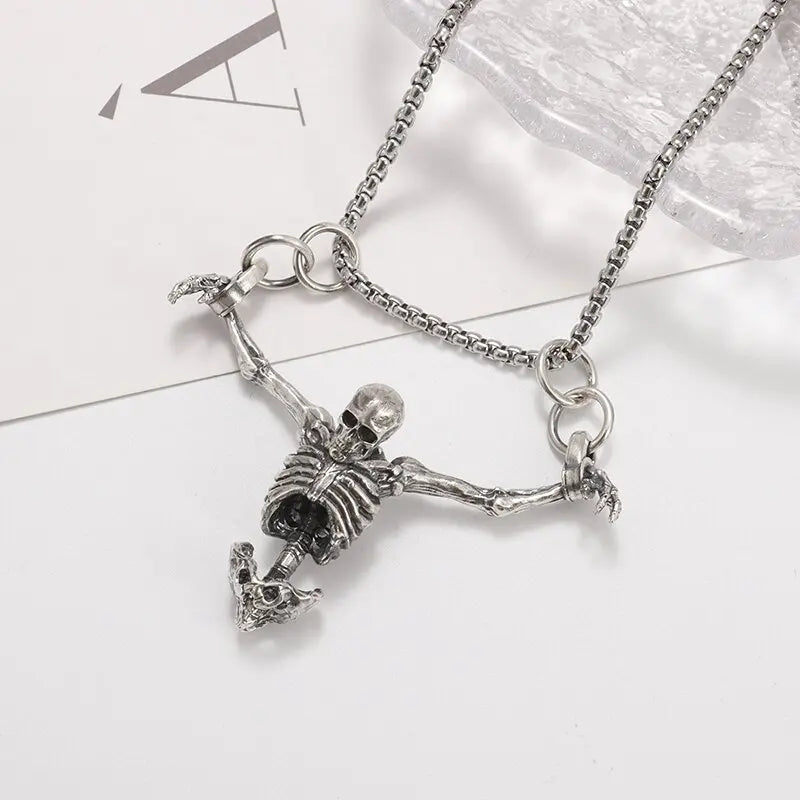 Half Skeleton Pendant Necklace